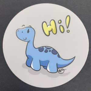 Dino Hi! - Round Sticker